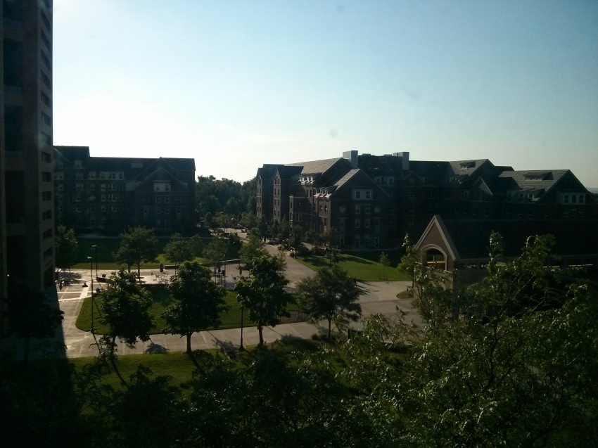 View of campus from our dorm window. This place is beautiful!